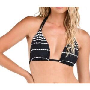 La Blanca Women’s City Lights Halter Triangle Swim Bikini Top Black Size 10 New